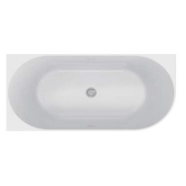 Cadă freestanding Florida, Balu Slim, 165 cm, de colț stânga, fără bordură, cu instalație completă, alb